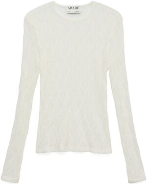 AWTESSY LS O-NECK LACE TOP NOOS