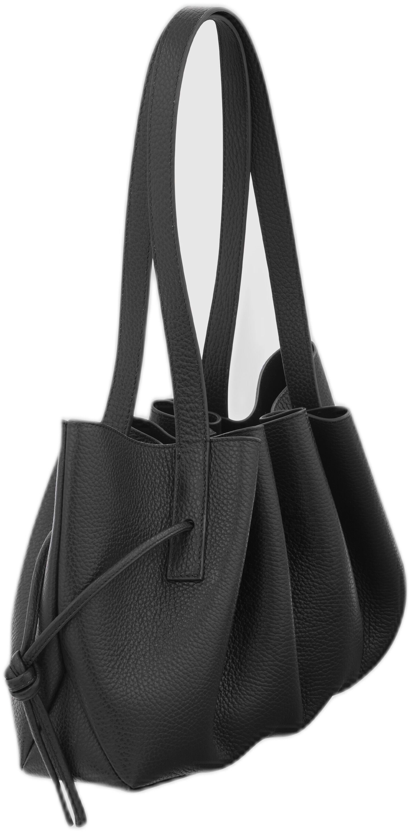 SCALLOP SHOULDER BAG PEBBLE GRAIN LEATHER