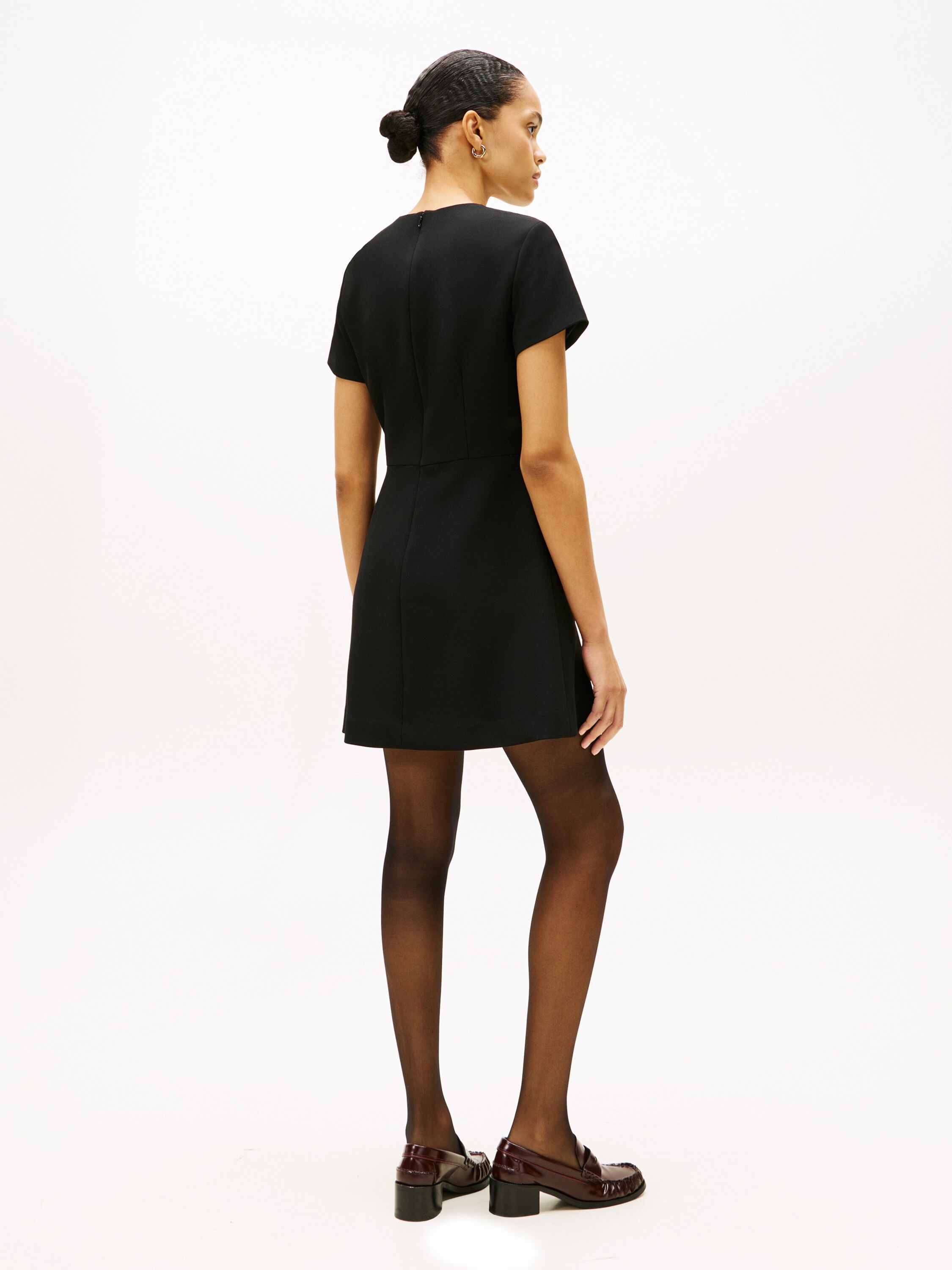 Button Pocket Mini Shift Dress