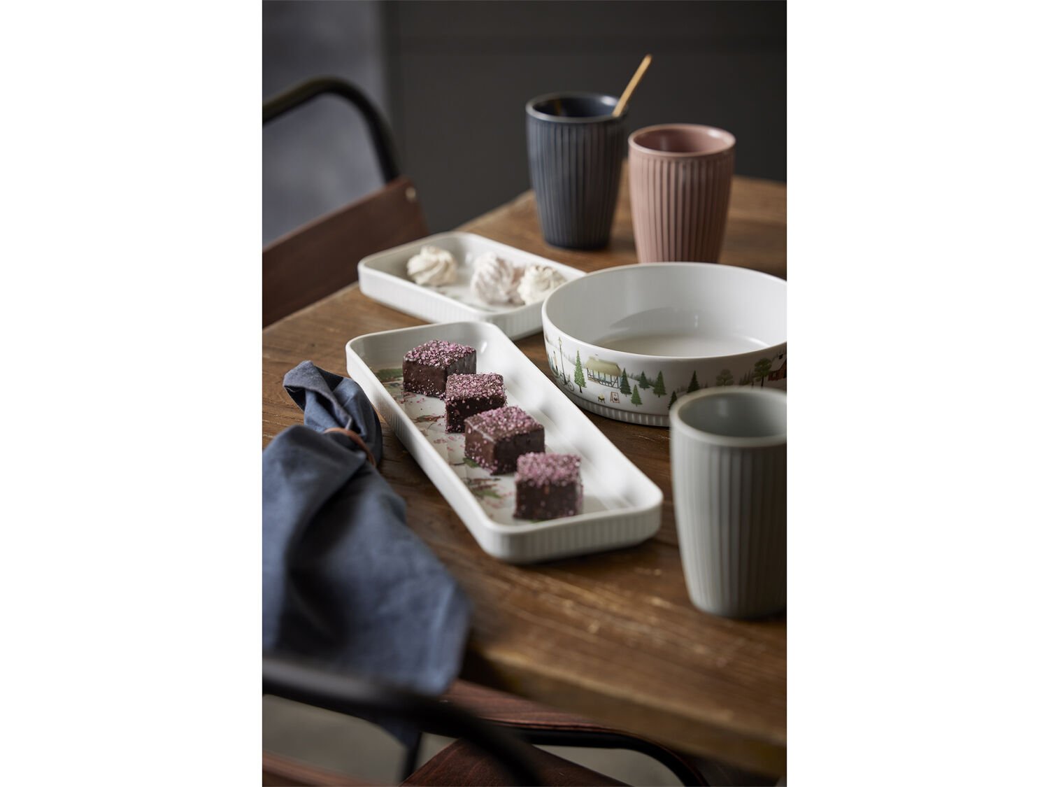 "Fat rektangul&Atilde;&curren;rt Vinter 18 x 12 cm Vit Ugnsfast porslin"