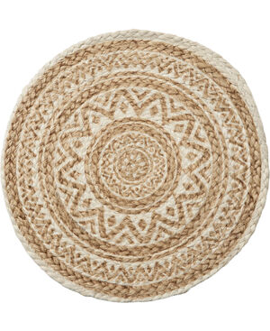 JUTE/HVID-BEIGE, DÆKKE SERVIET