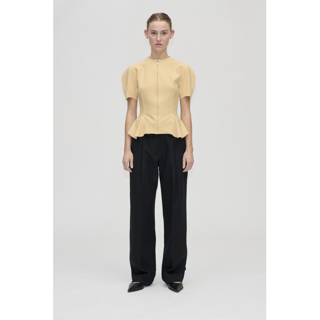 2525 Double-Layer Crepe, High-Neck Zip Top