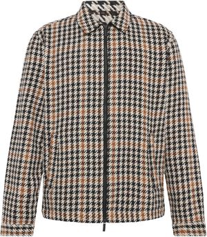 Houndtooth zip overshirt