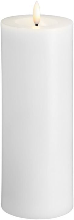 Moods & More - LED Pillar Candles, Silk, Melted, Classic white, 74x200