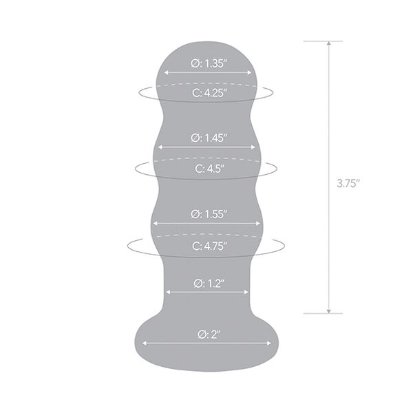 GLAS - RECHARGEABLE REMOTE CONTROLLED VIBRATING BEADED BUTTP