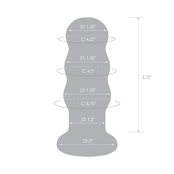 GLAS - RECHARGEABLE REMOTE CONTROLLED VIBRATING BEADED BUTTP