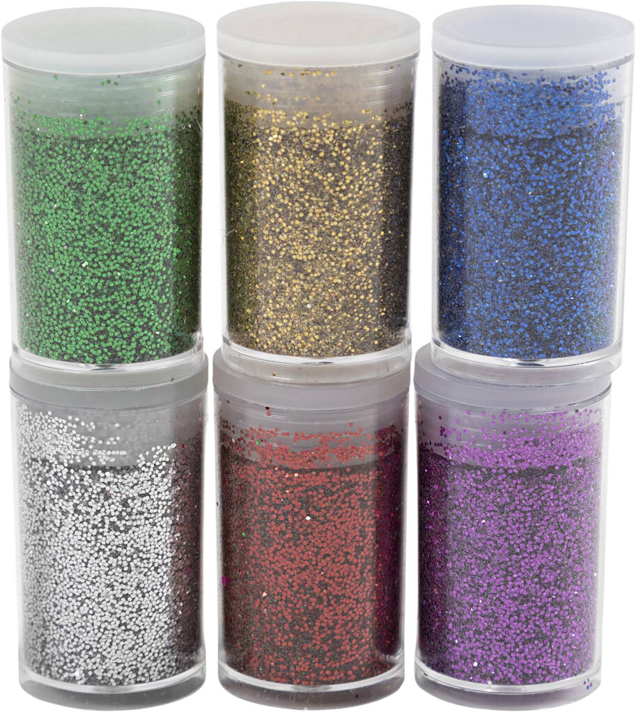 Bio-glimmer, ass. farver, 6x7ml.