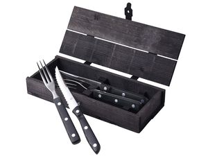 Biffbestikk/grillbestikk Old Farmer Black 4 deler Svart/Stål