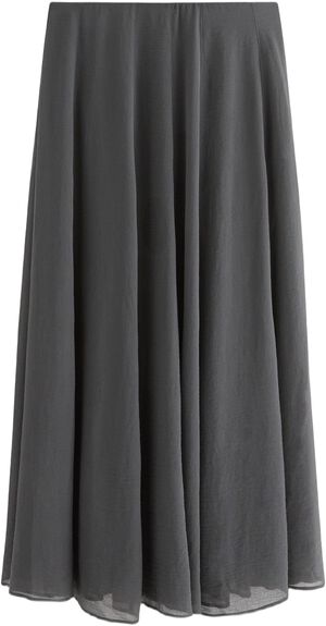 Voluminös maxikjol i chiffong med r