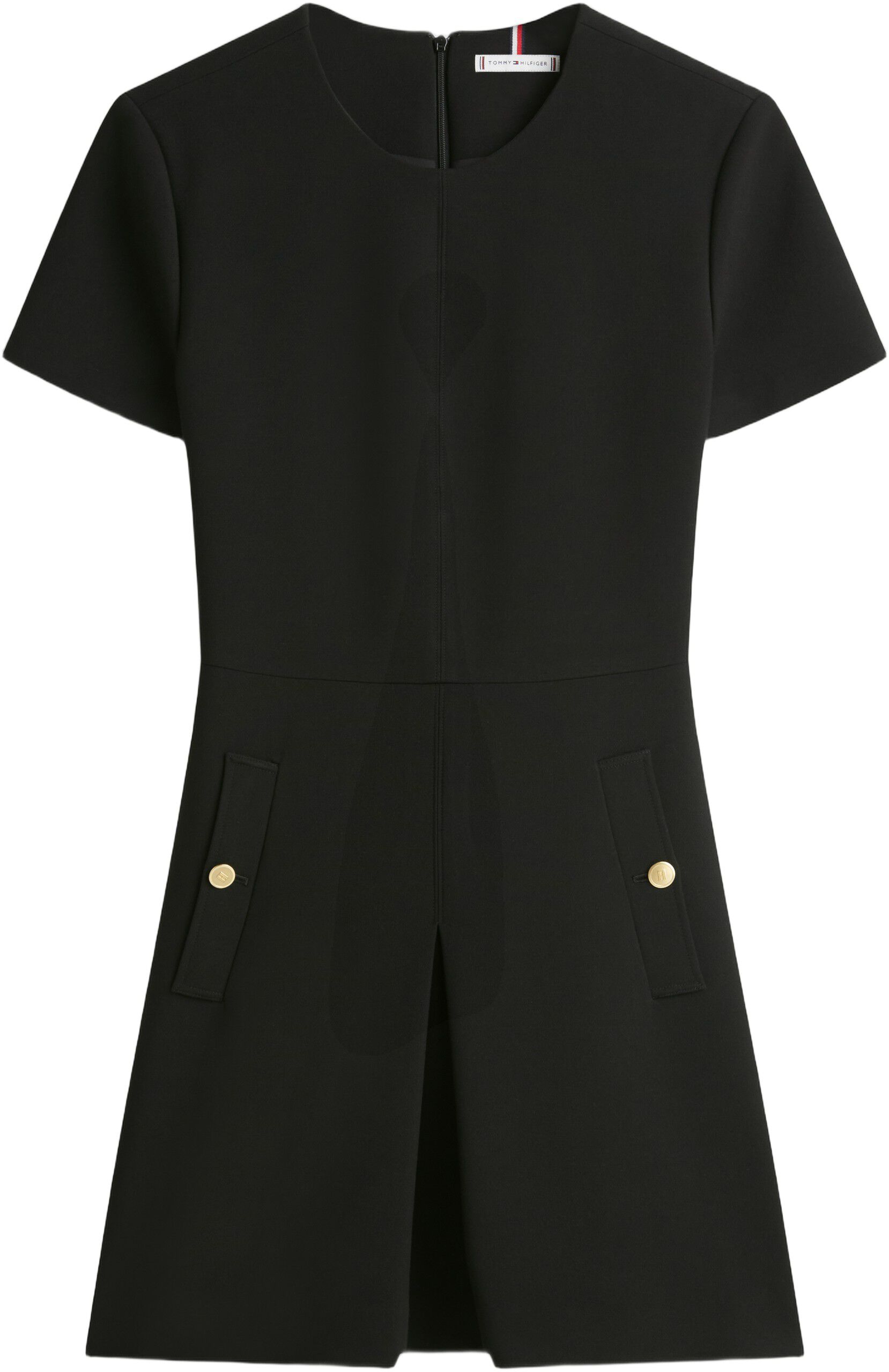 Button Pocket Mini Shift Dress