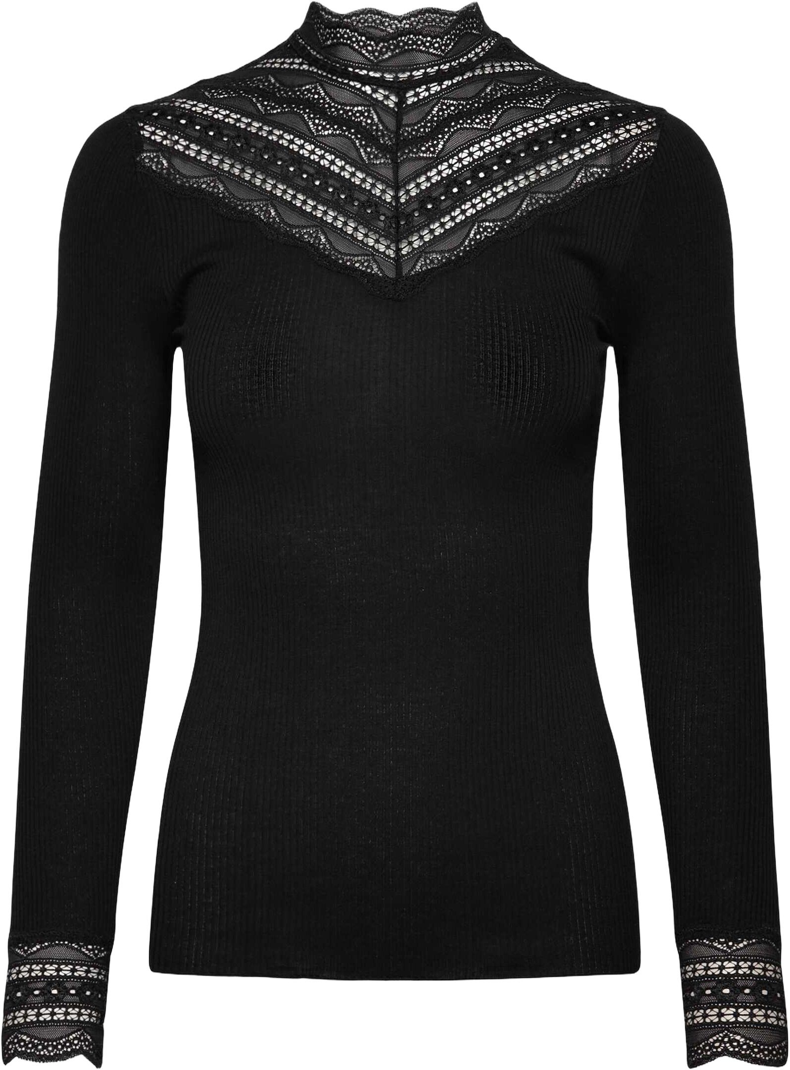 RWBenita Silk LS Lace T-neck T-shirt