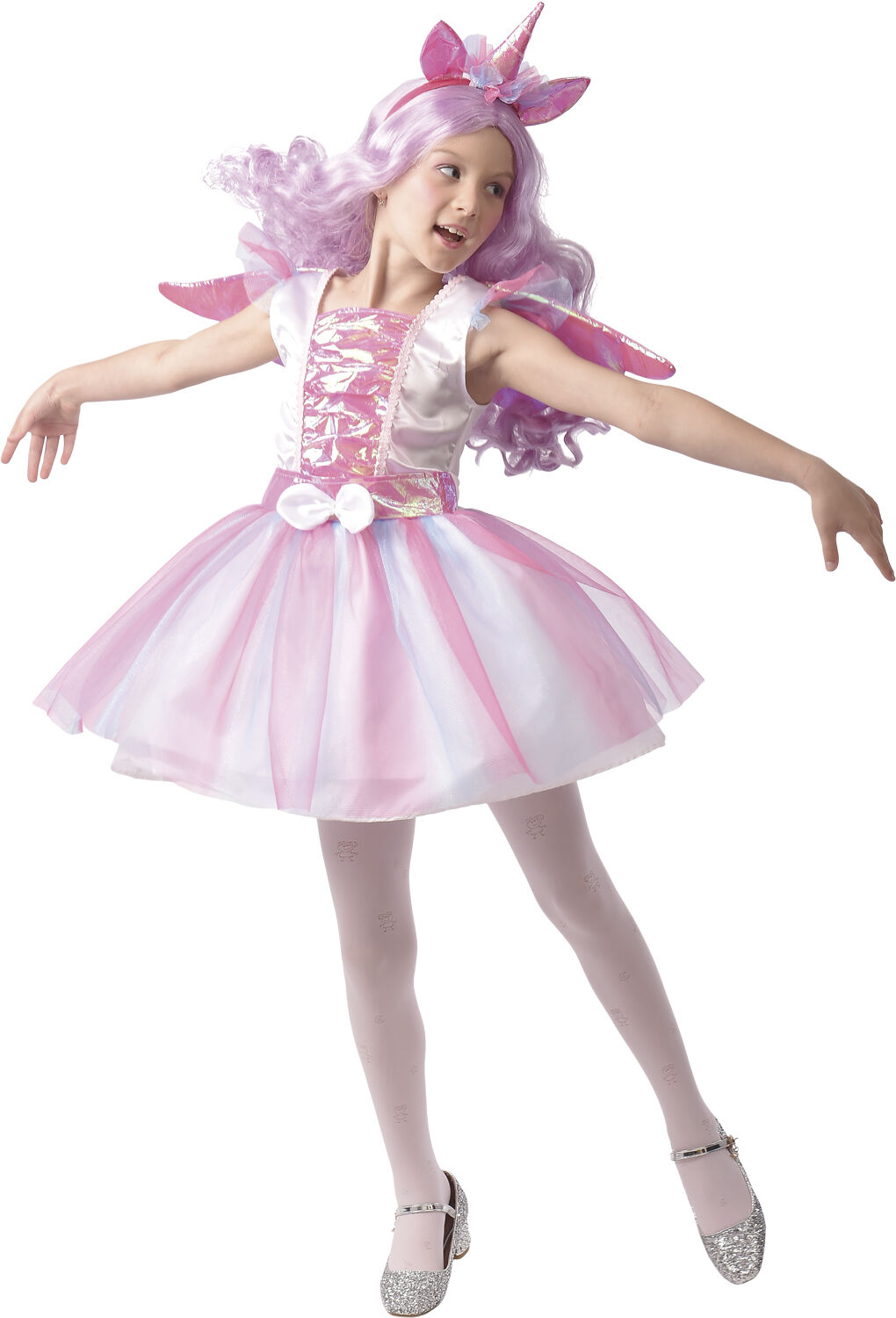 4-GIRLZ UNICORNDRAGT 140mKJOLE-PANDEB&Aring;ND-VINGER