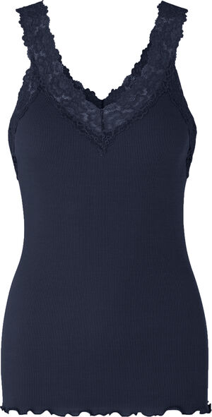 Organic top v-neck regular w/lace