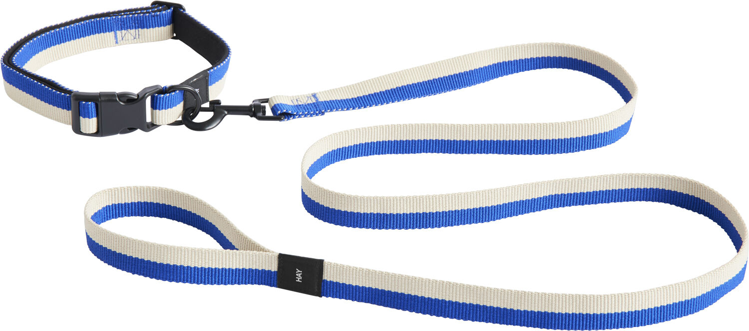 HAY Dogs Leash-Flat M/L-Blue, off-w
