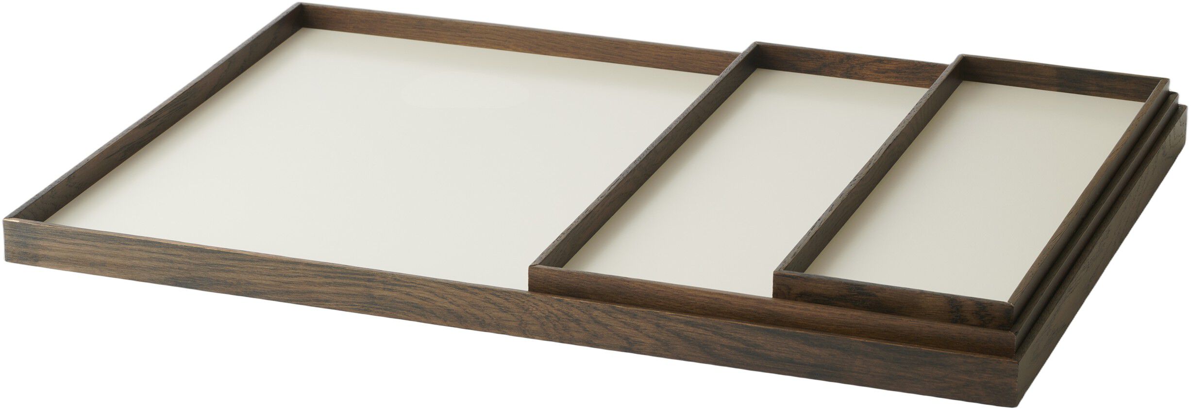 Frame tray large smoked oak/beige