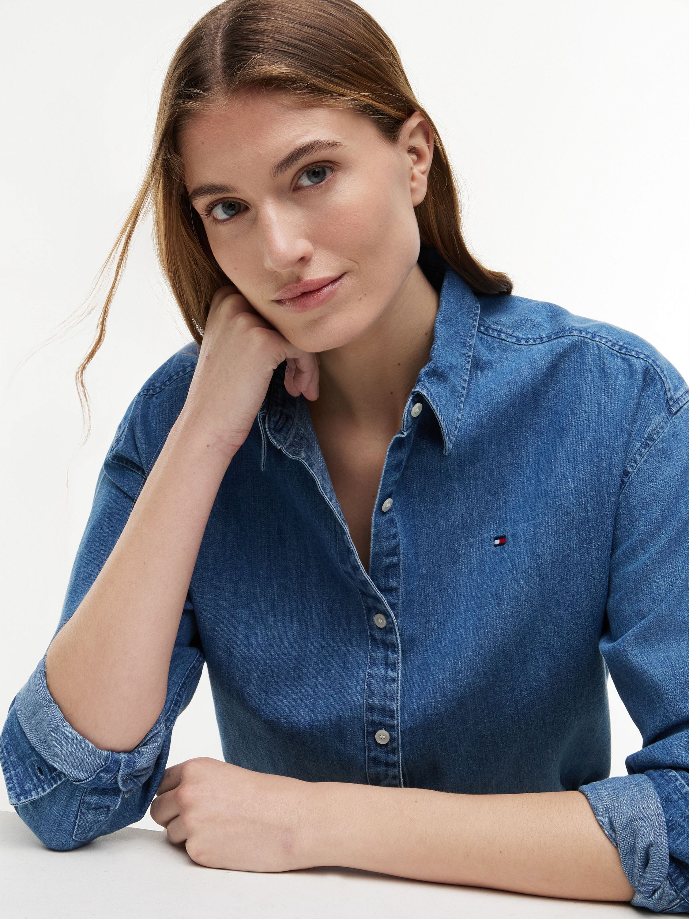 LIGHT DENIM BOXY SHIRT LS