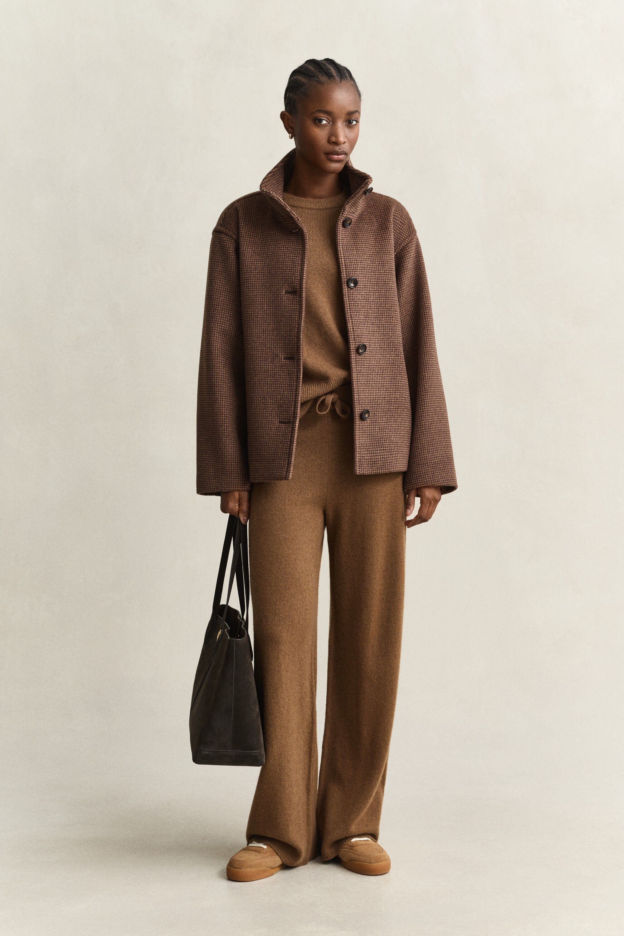CHECKED WOOL BLEND JACKET