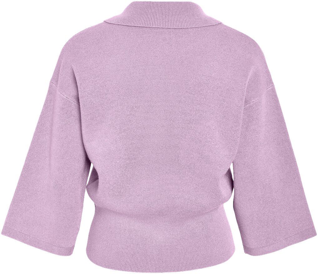 Nmshyla 3/4 Sleeve Knit Polo Cardigan