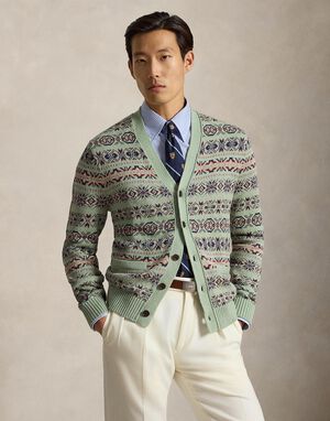 Fair Isle Linen-Cotton Cardigan
