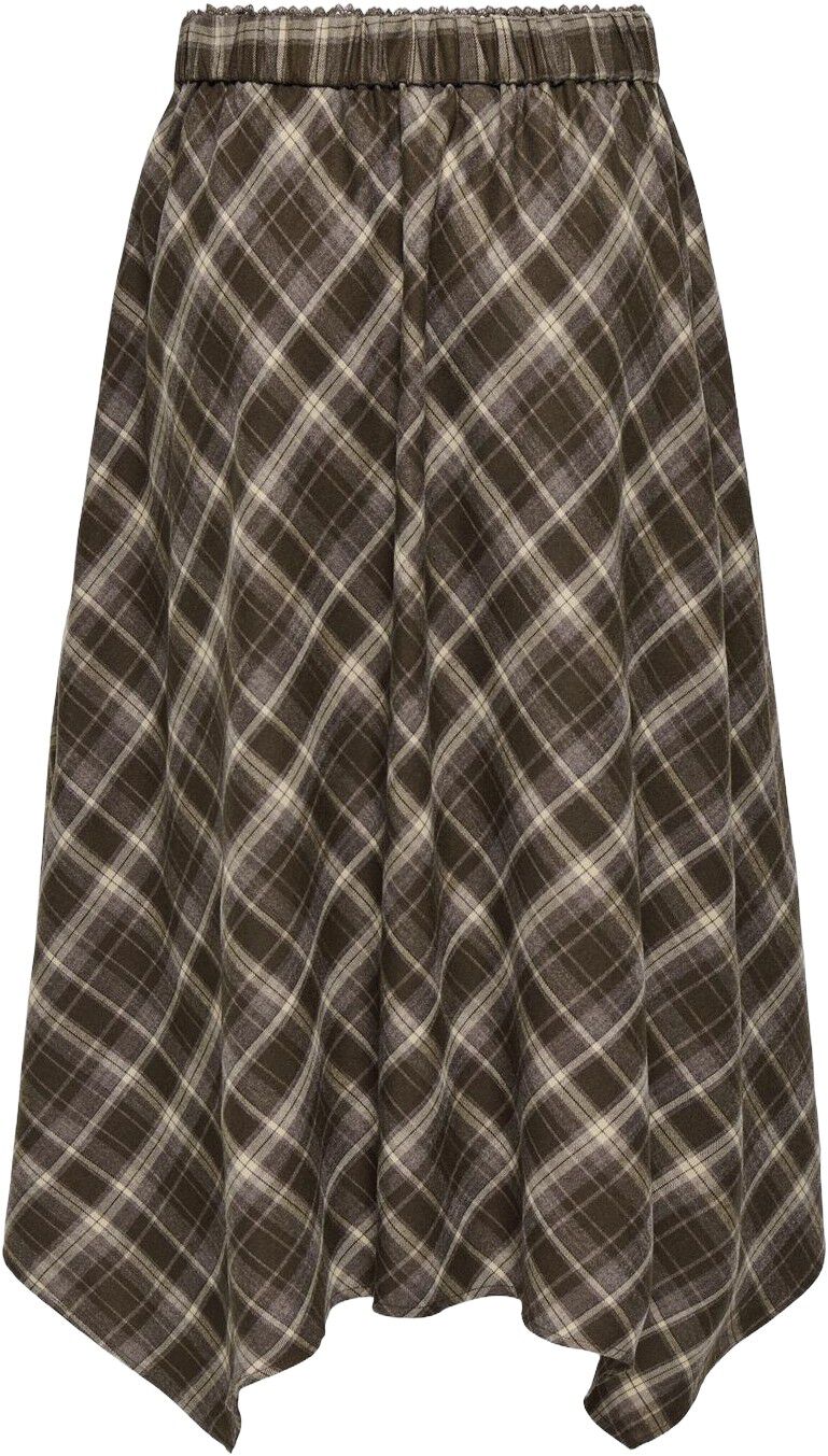 ONLGUKA LONG ASSY CHECK SKIRT WVN