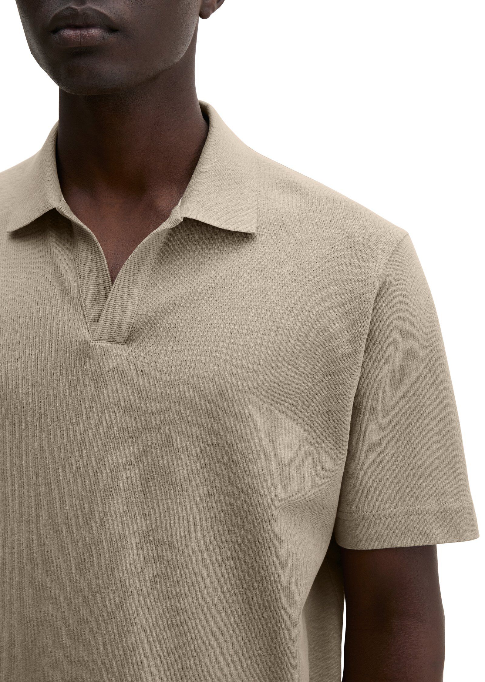 Poloshirt, short sleeve, ribbed cam