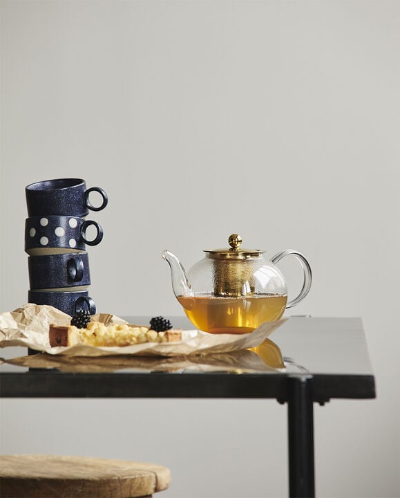 GRAINY tea cup w. handle, dark blue