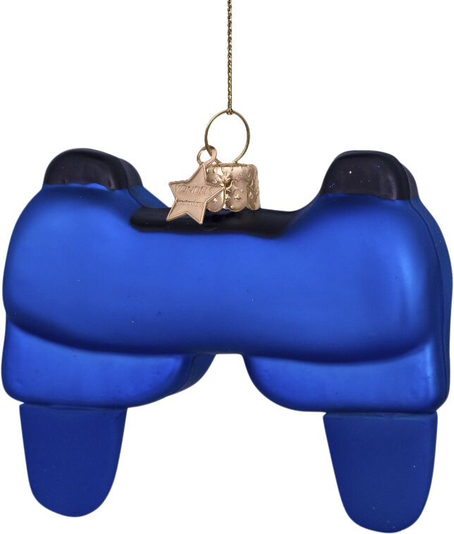 Ornament glass blue matt controller H9cm