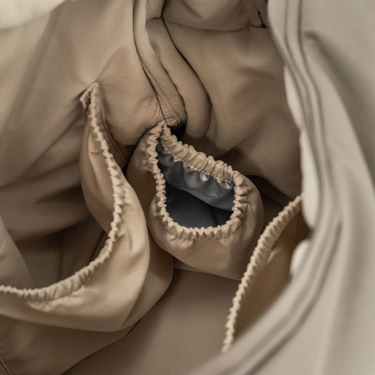 Quiltet pusletaske Taupe