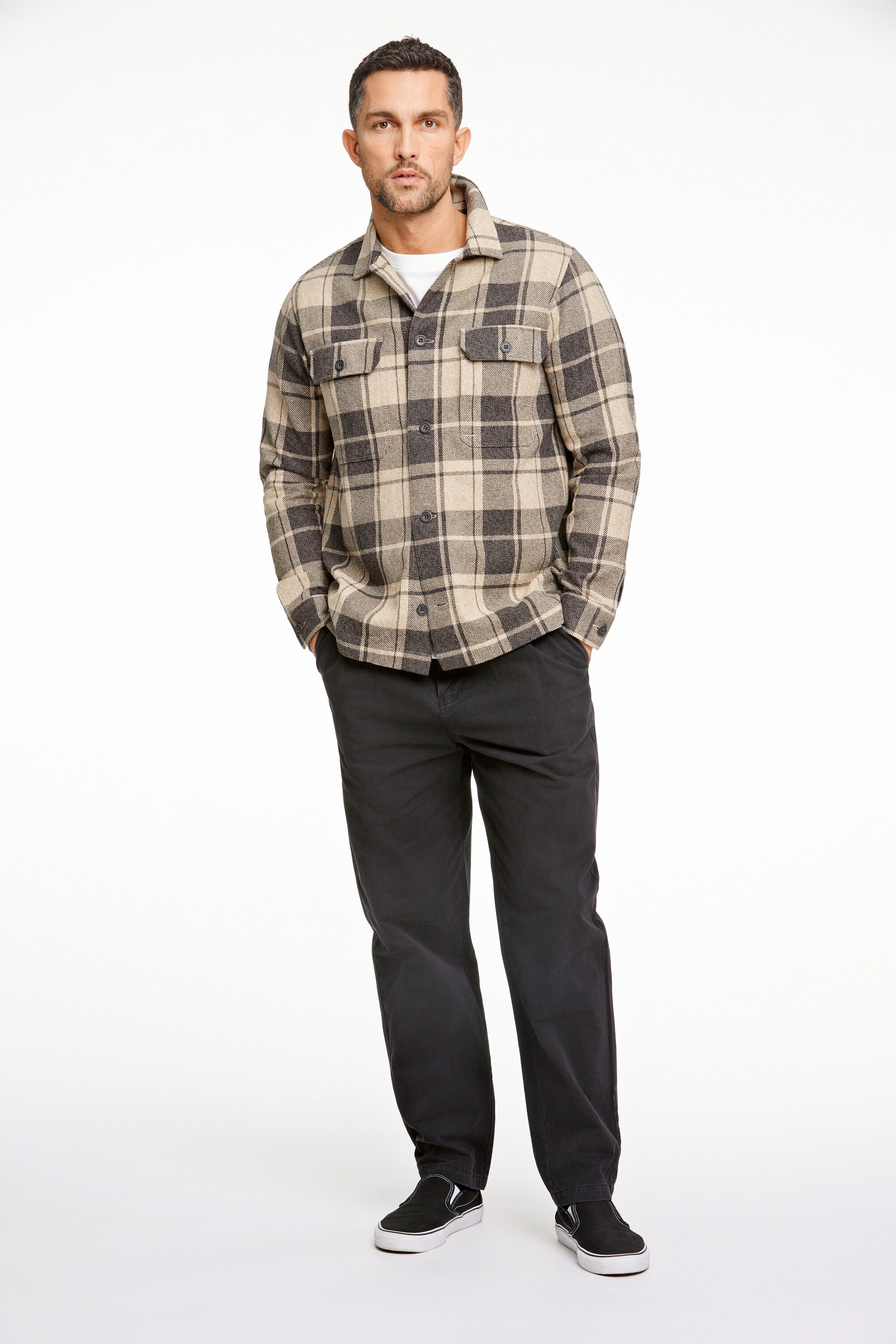 Checked overshirt L/S