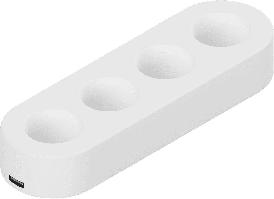 LED rechargeable base, Taper, 4, USB-C, White 13x4 cm