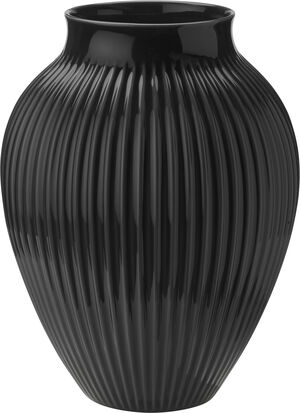 Knabstrup vase H 36.5 cm ripple black