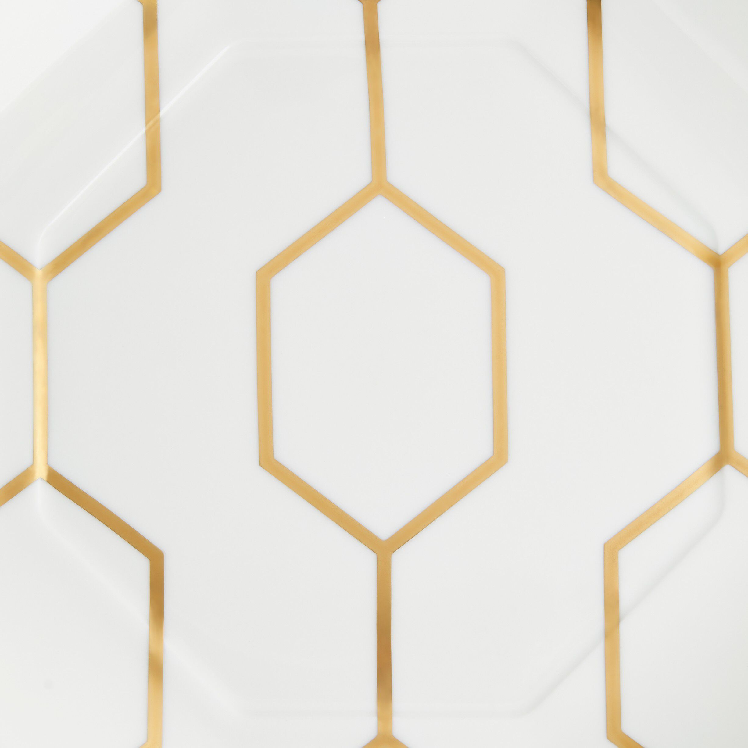 GIOGLD Plate Octagonal 23. 4cm 9. 2in WH