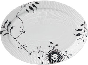 Sort Mega Riflet 28 cm. oval tallerken