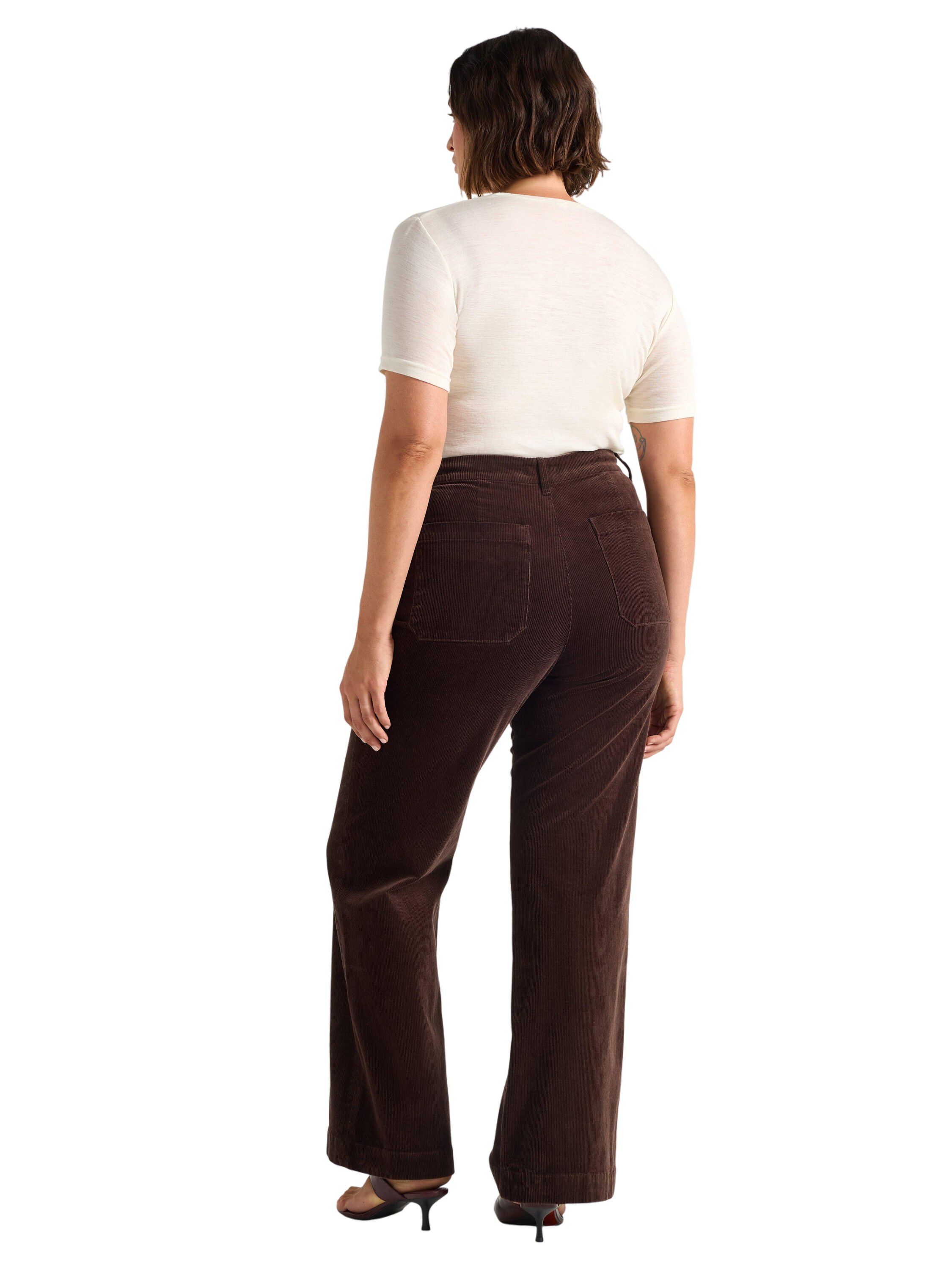 High waist trousers in corduroy wit