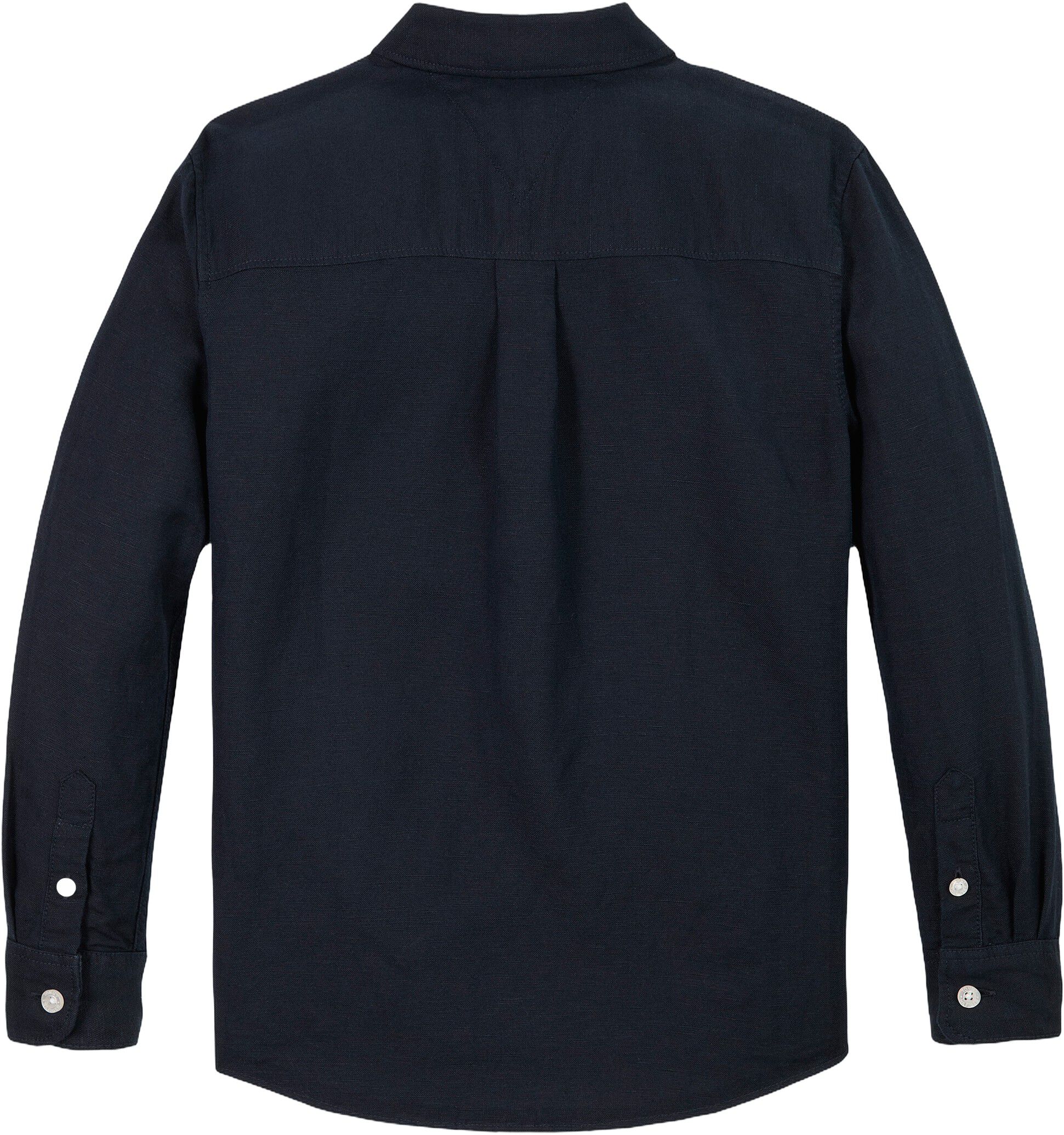 Relaxed Fit Flag Embroidery Linen Blend Shirt