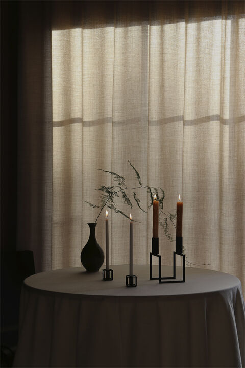 Line, Candle Holder, Black