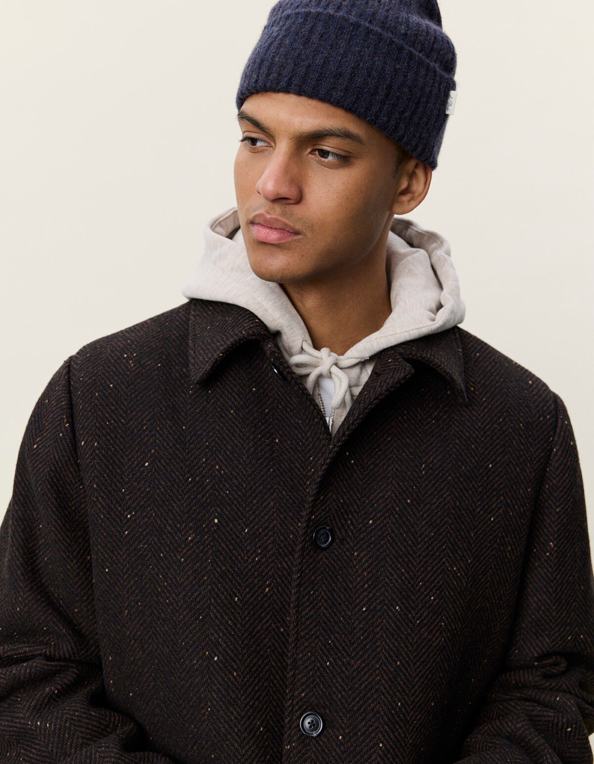 Herringbone Wool Coat