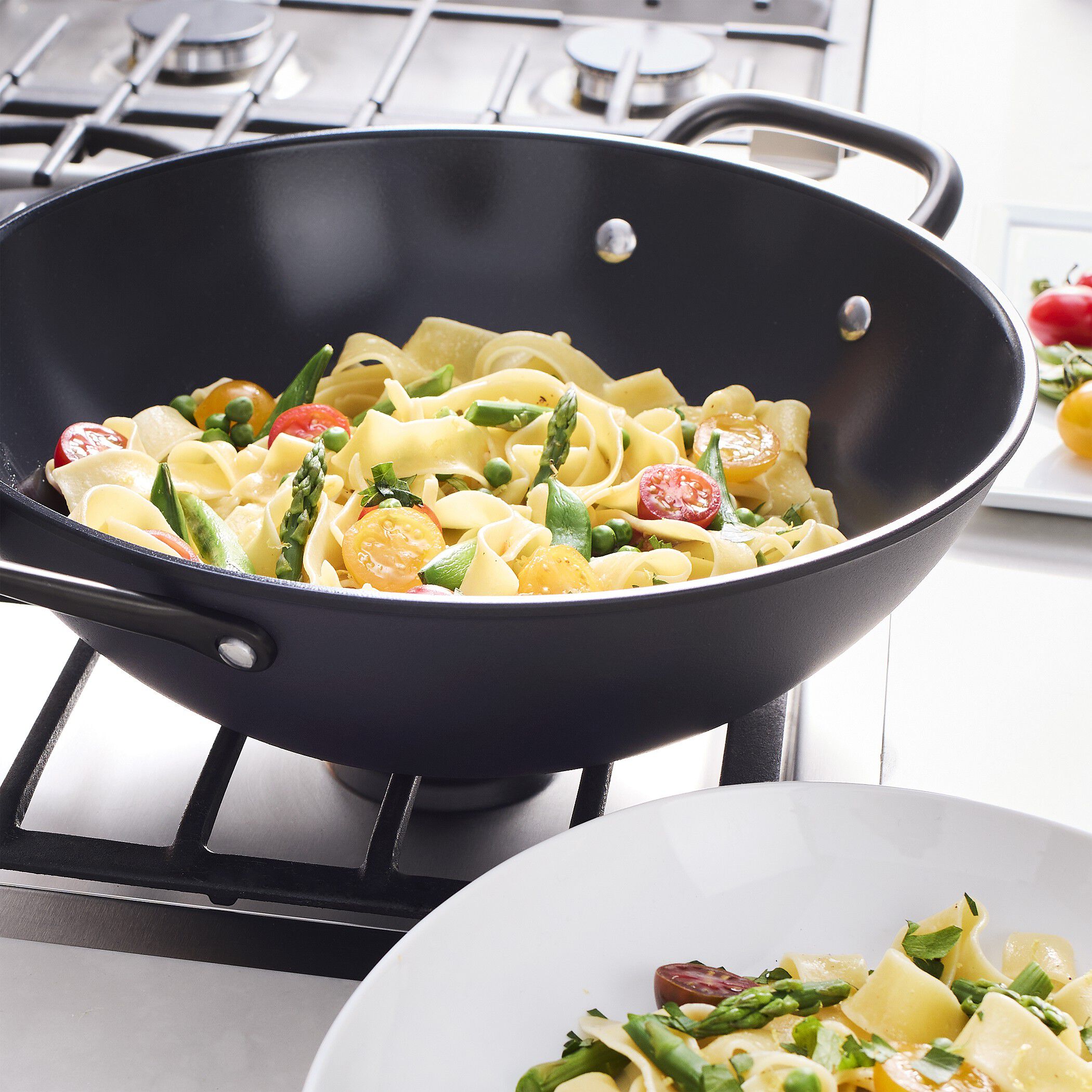 Milano, Wok med glasslokk 30 cm, Aluminium