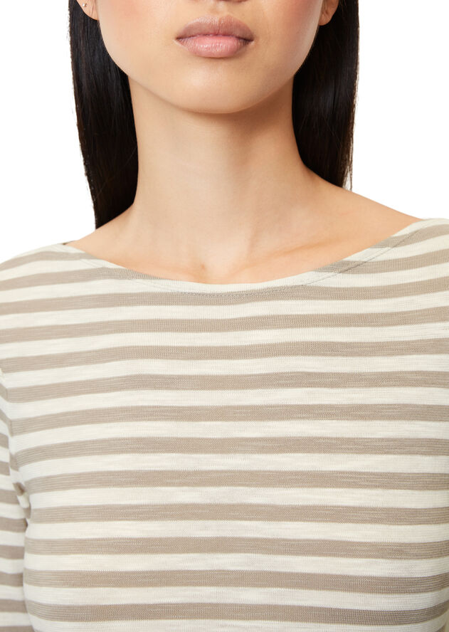 T-shirt, long sleeve, boat neck, st