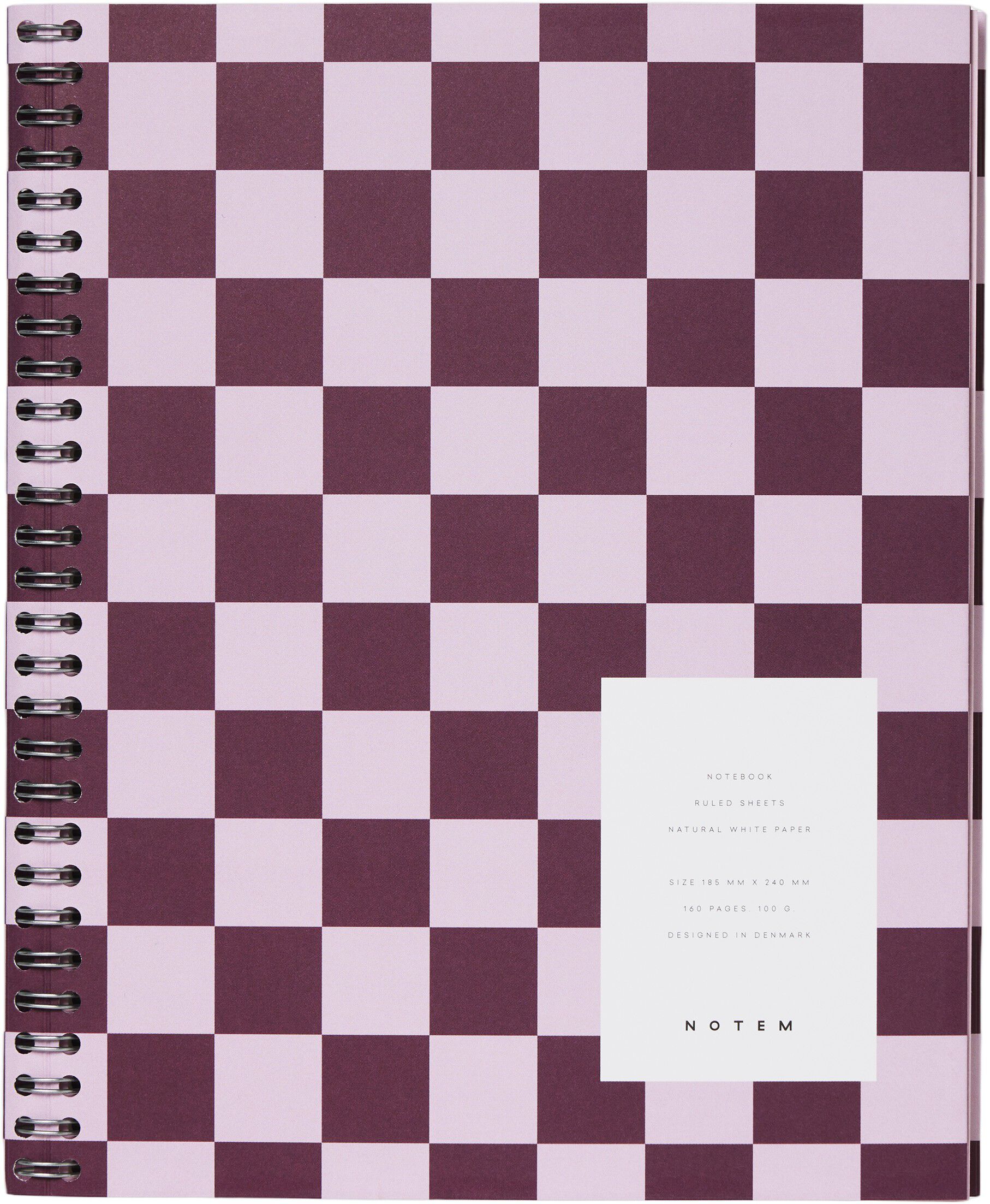 NELA notebook - Large, Bordeaux check