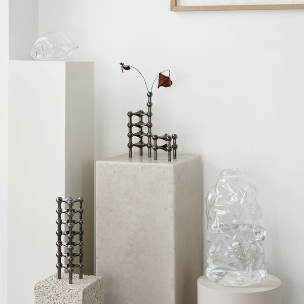 STOFF Nagel® 3-pak lysestage sort krom