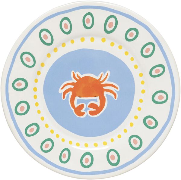 Tallerken flat Bliss 22 cm Blå/Koral/Rosa/Grønn Keramikk