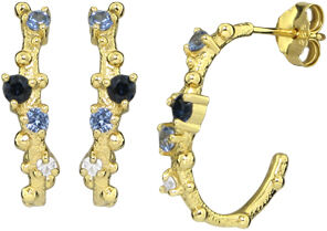 Blue Rainbow creoler - Forgyldt