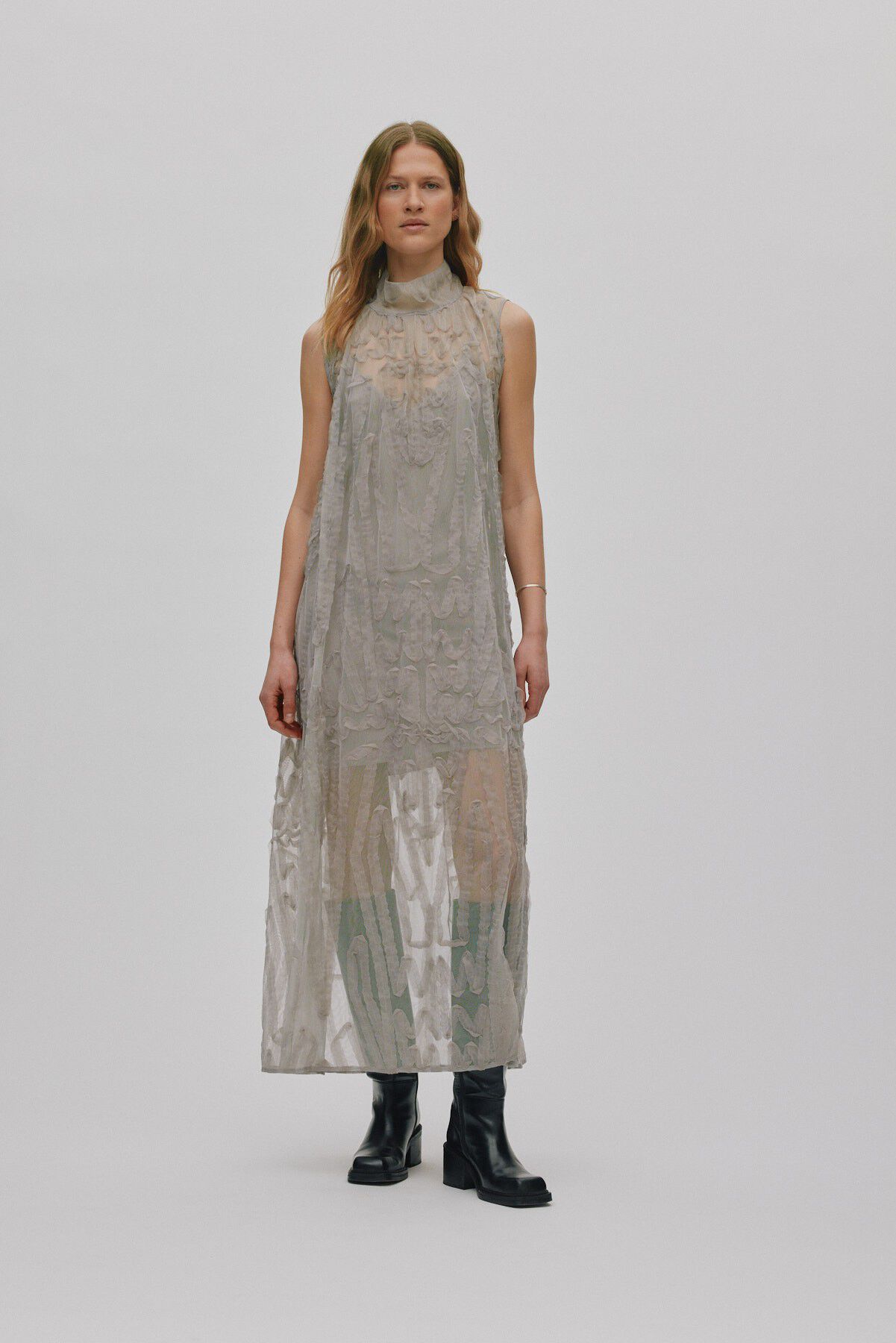 Splash netting long dress - Allison