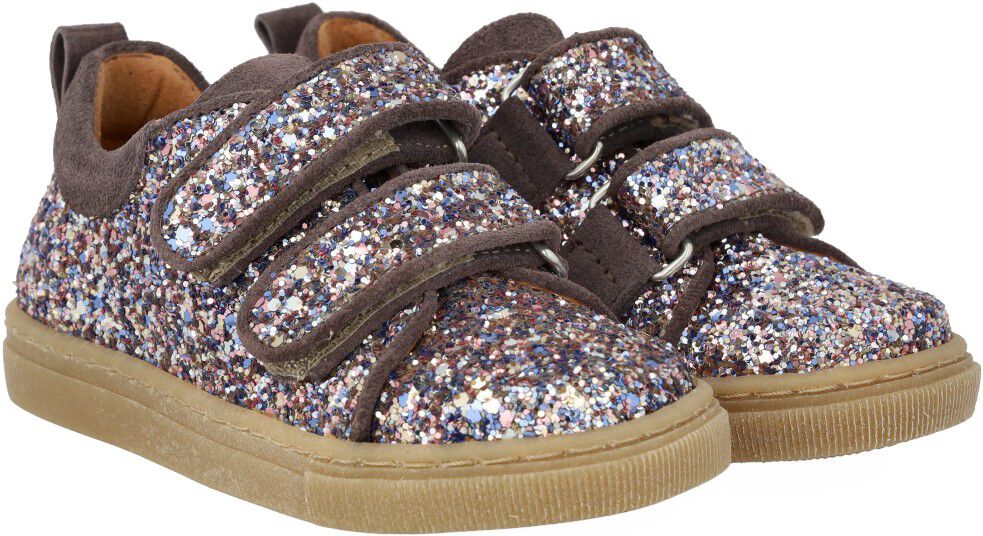 Funklende Glitter-Sneaker Med Ruskindskanter