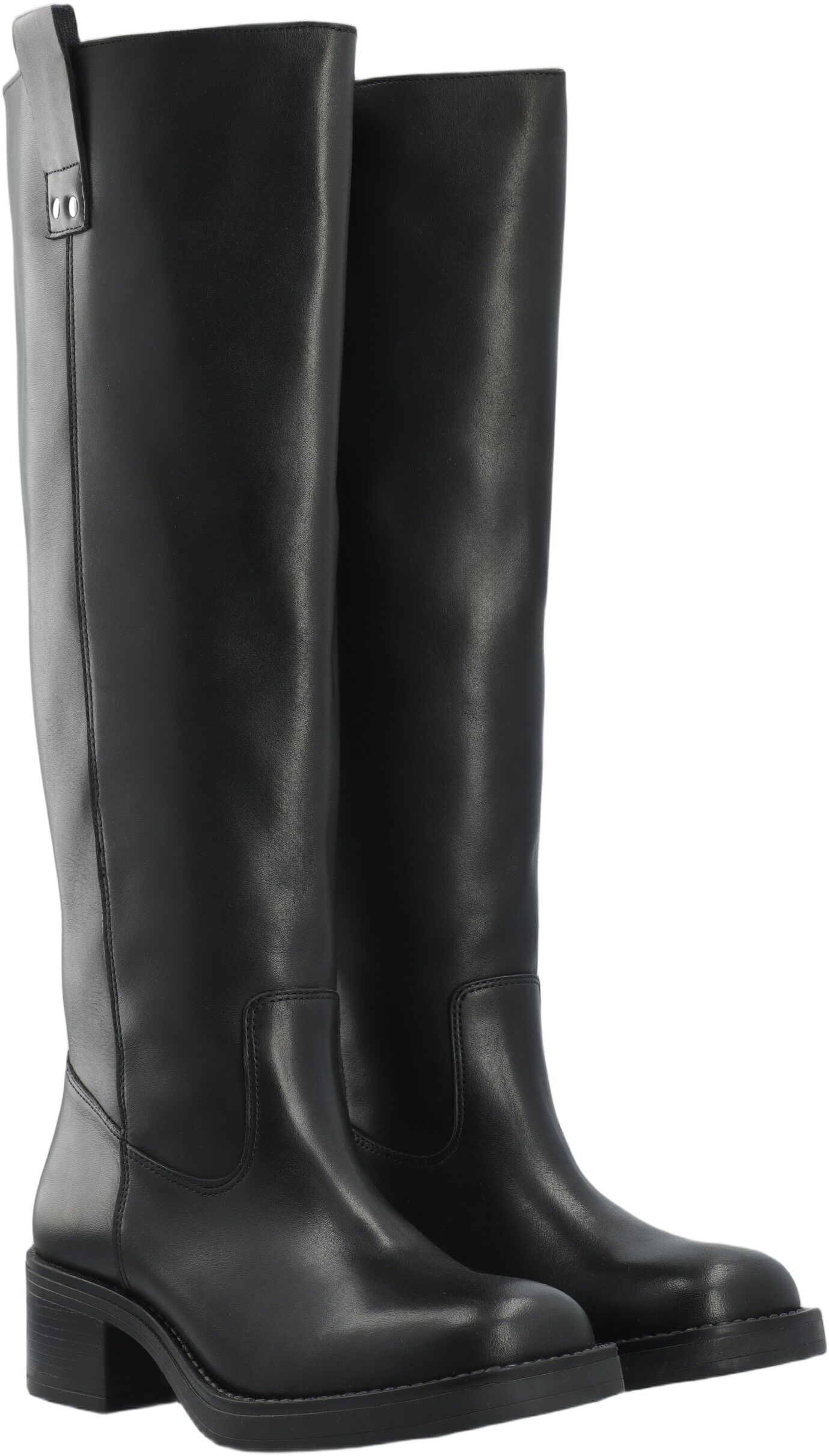 BIAMARY Knee High Pull On Boot Smooth Leather