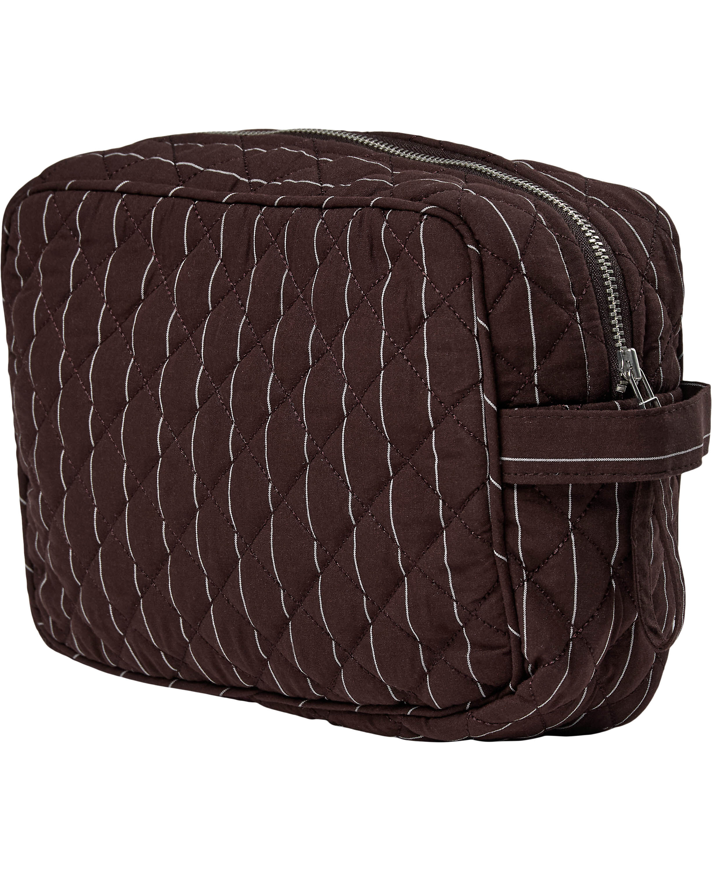 Make Up Bag, Quilted - Cotton Poplin YD Small Black Coffee
