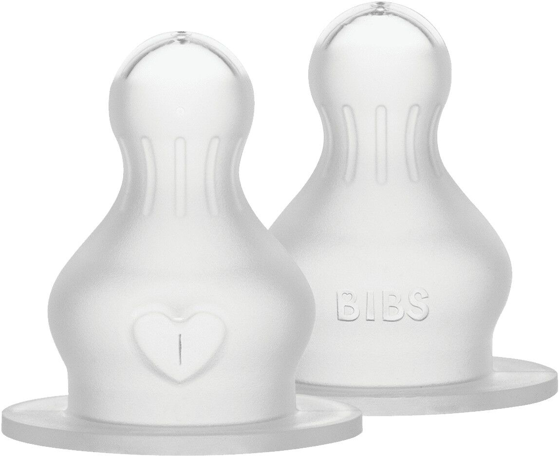 BIBS Baby Bottle Nipple Round Silicone 2 pack Medium Flow