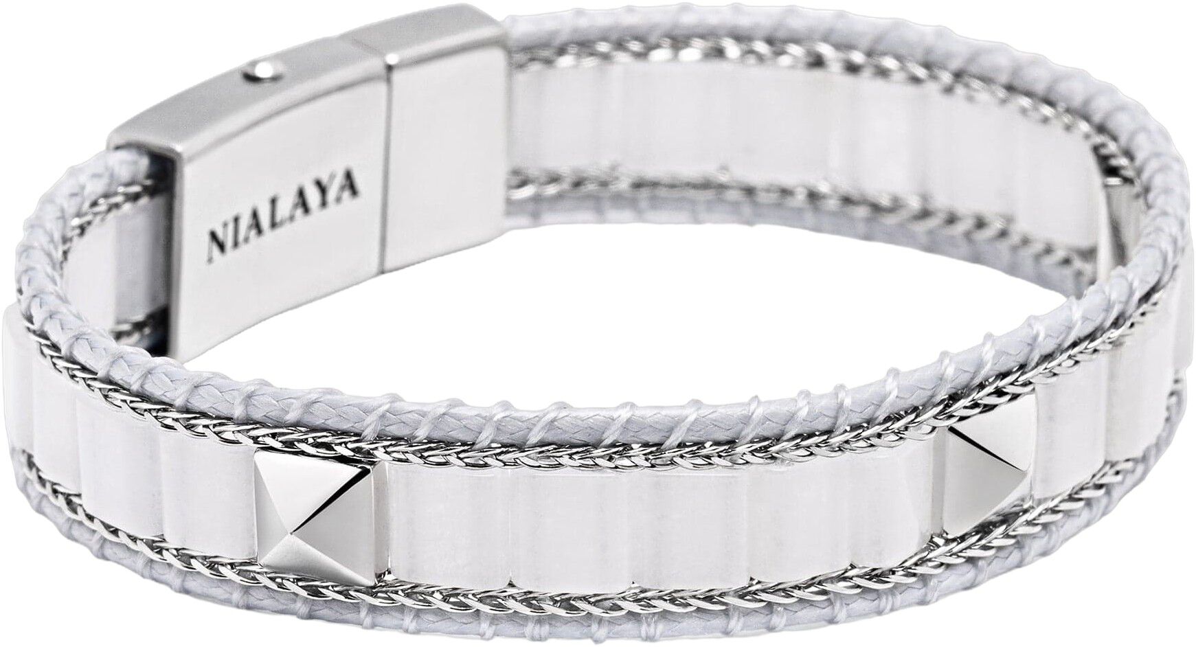 White Jade Stud Bracelet