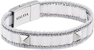 White Jade Stud Bracelet